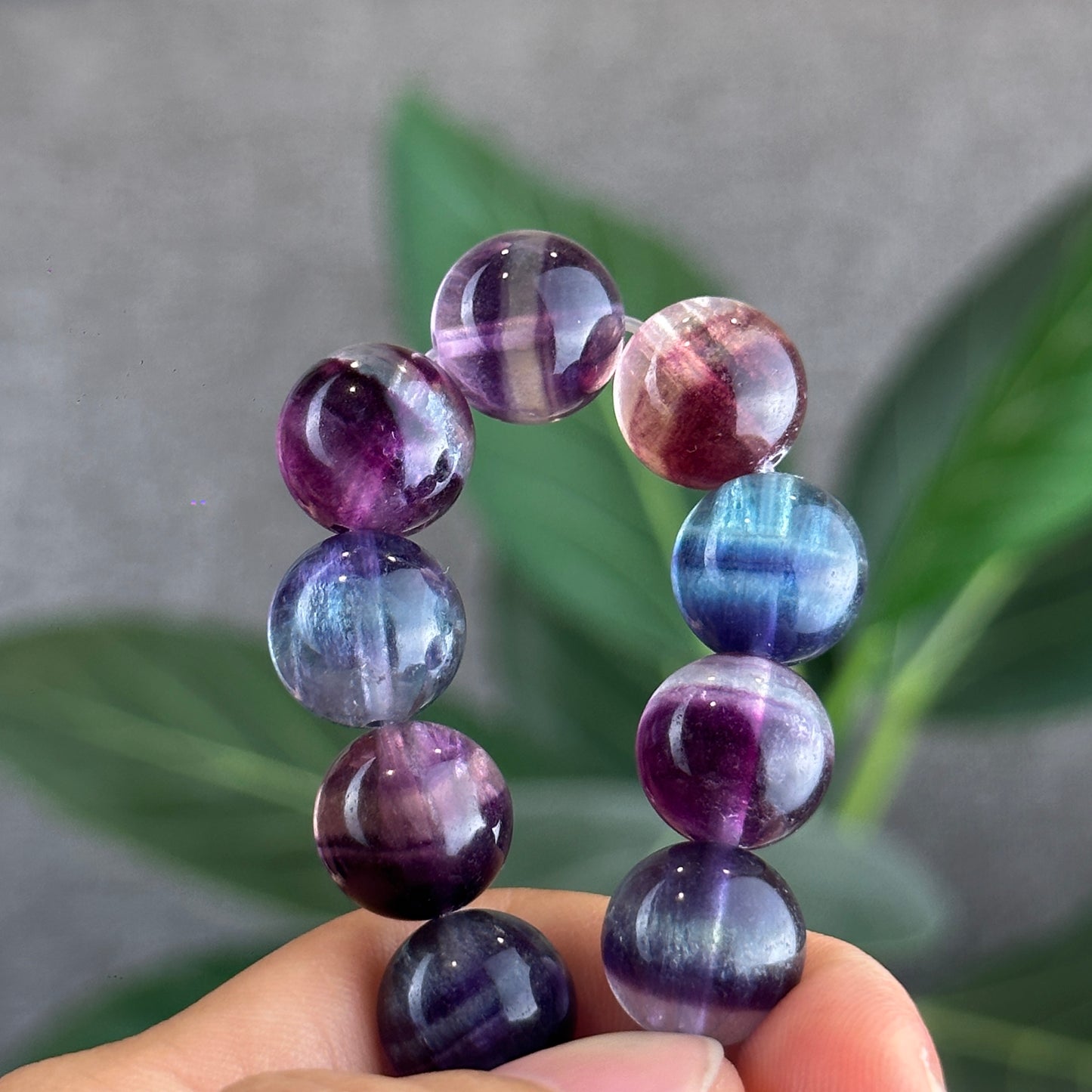 Colourful Natural Fluorite Bracelet Size 12 mm