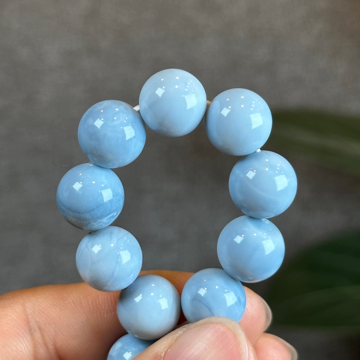 Natural Blue Opal Bracelet size 12 mm