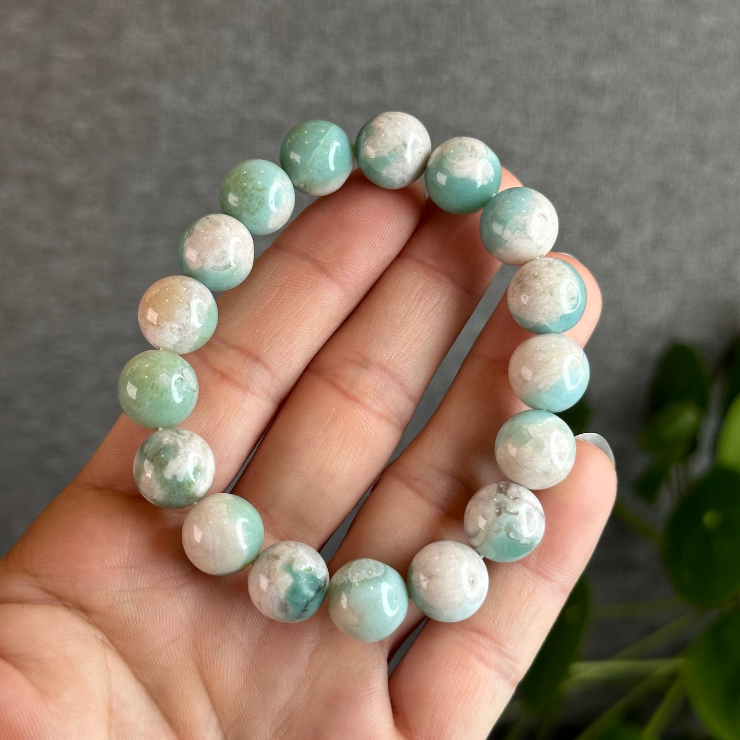 Tiffany Green Floral Agate Bracelet | Mississauga Crystal Store
