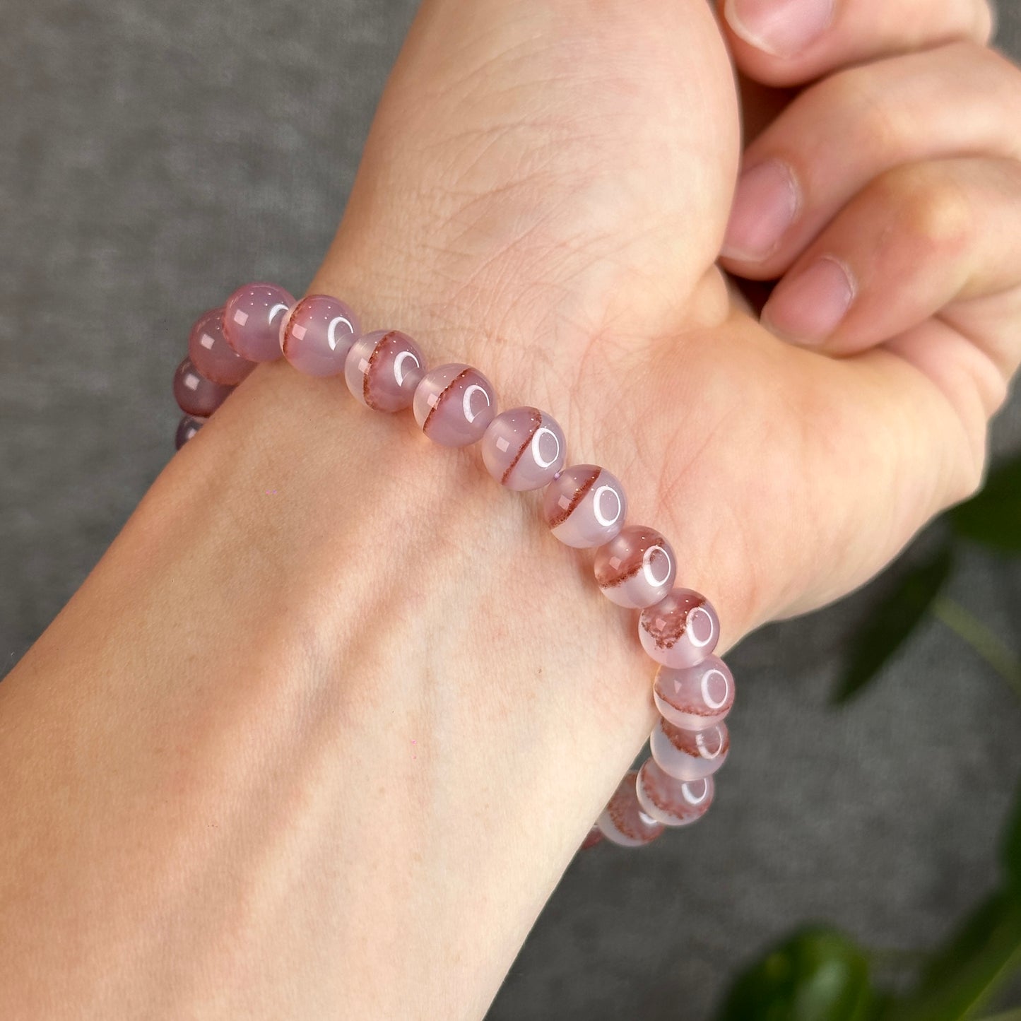 Natural Cinnabar Agate Bracelet Size 8 mm