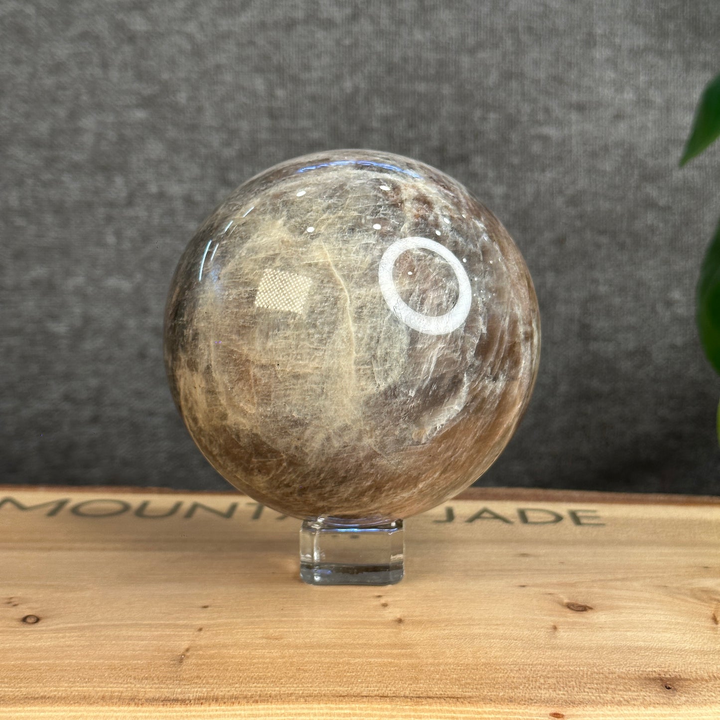 Natural Brown Moonstone and Sunstone Sphere