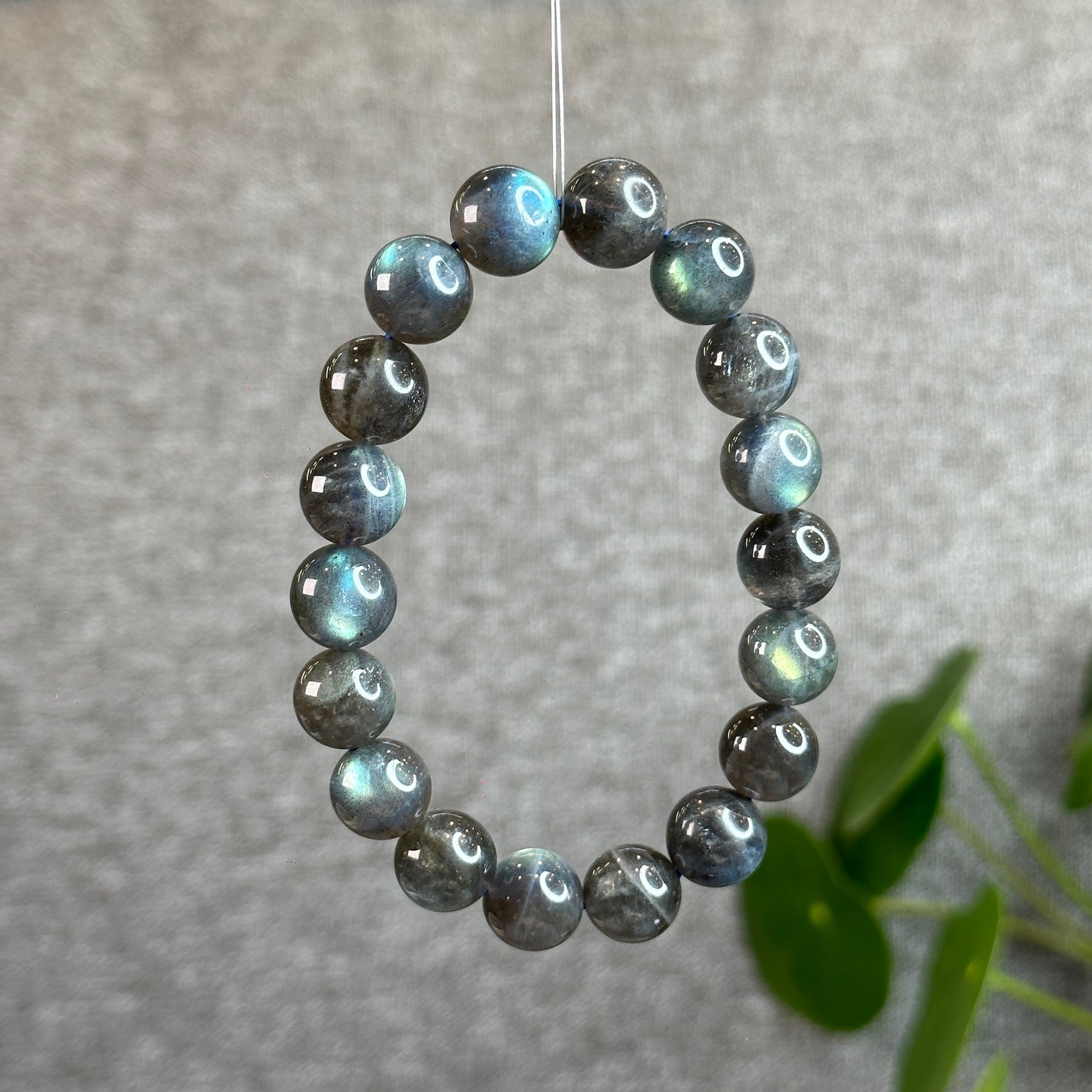 Natural Dark Galaxy Labradorite Bracelet Size 12 mm