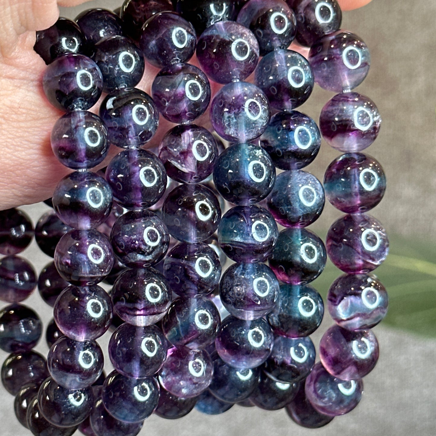 Natural Mermaid Fluorite Bracelet Size 12 mm