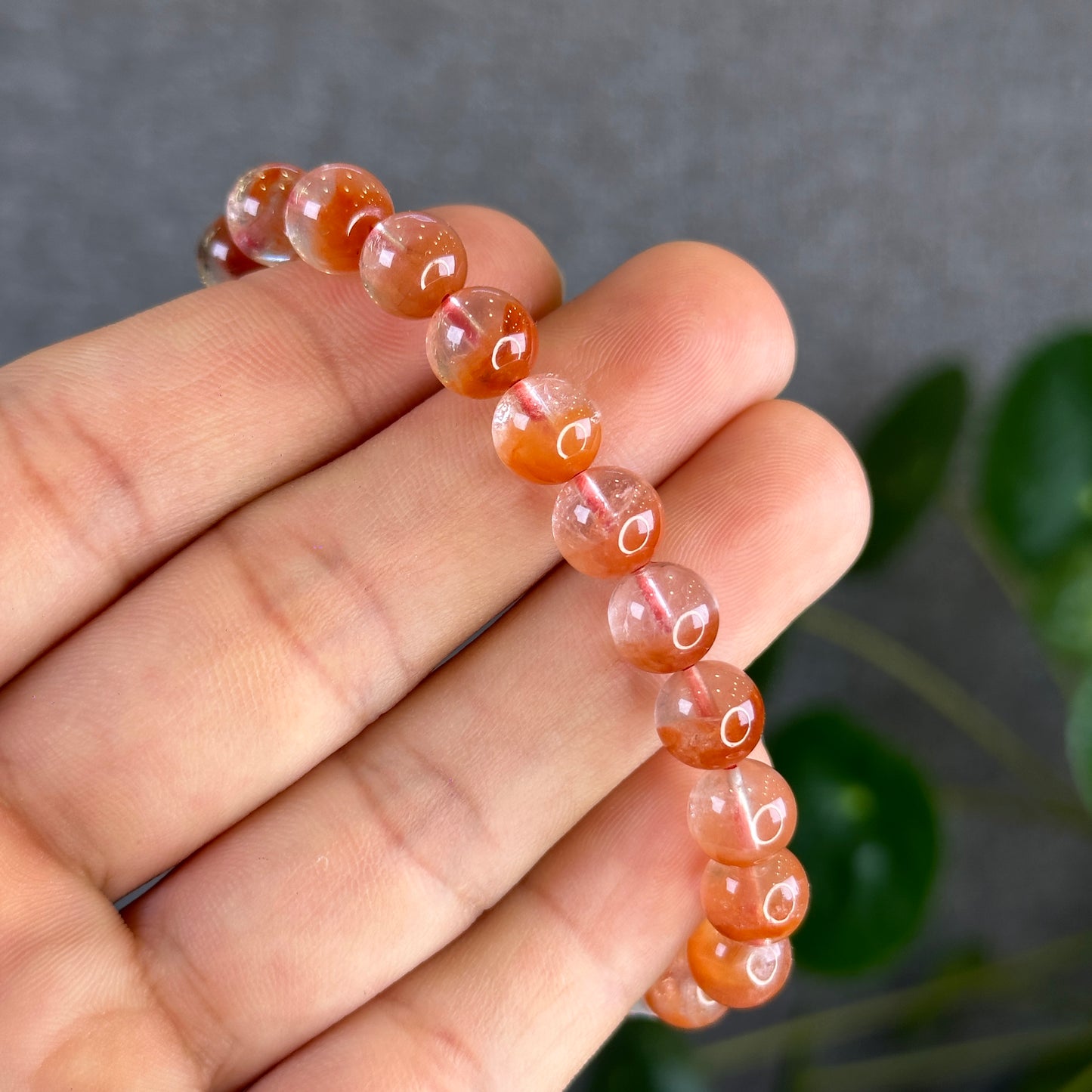 Natural Red Amphibole Bracelet Size 8.2 mm