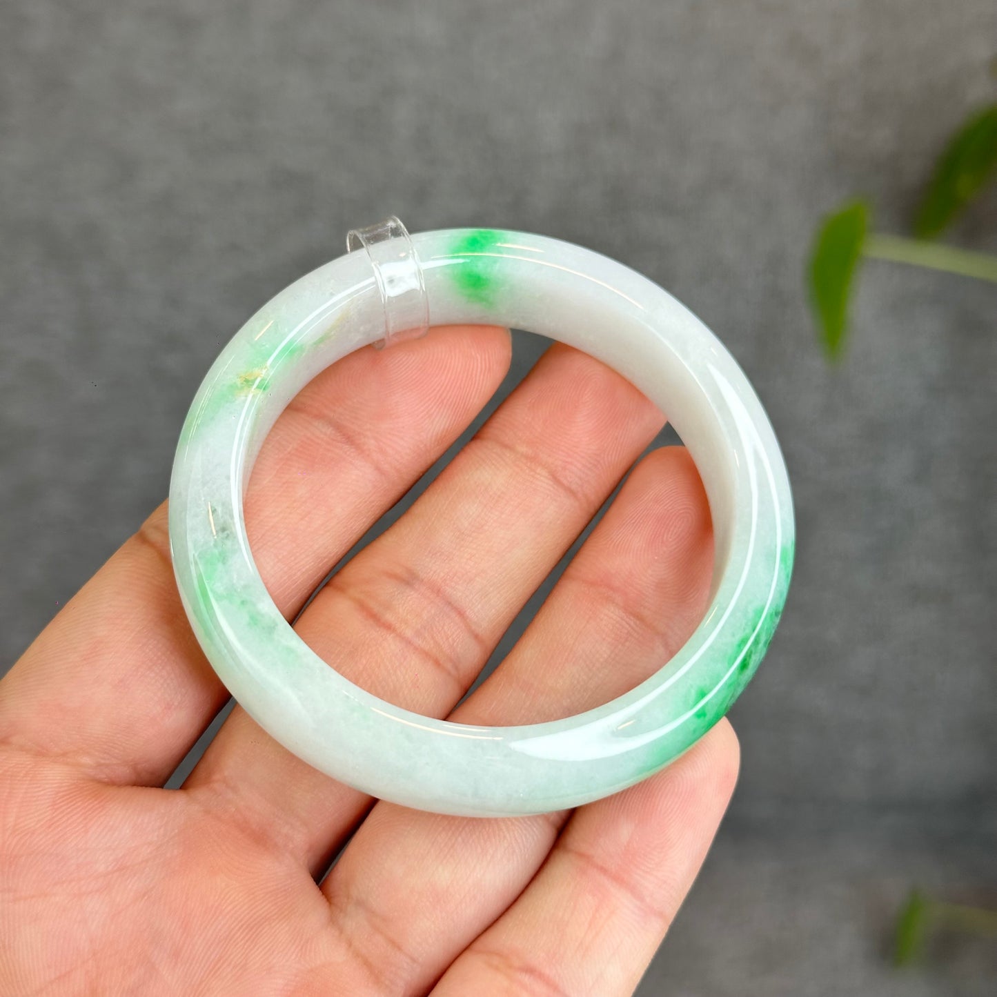 Light Green Natural Jadeite Jade Leaf Style Size 51.44 mm