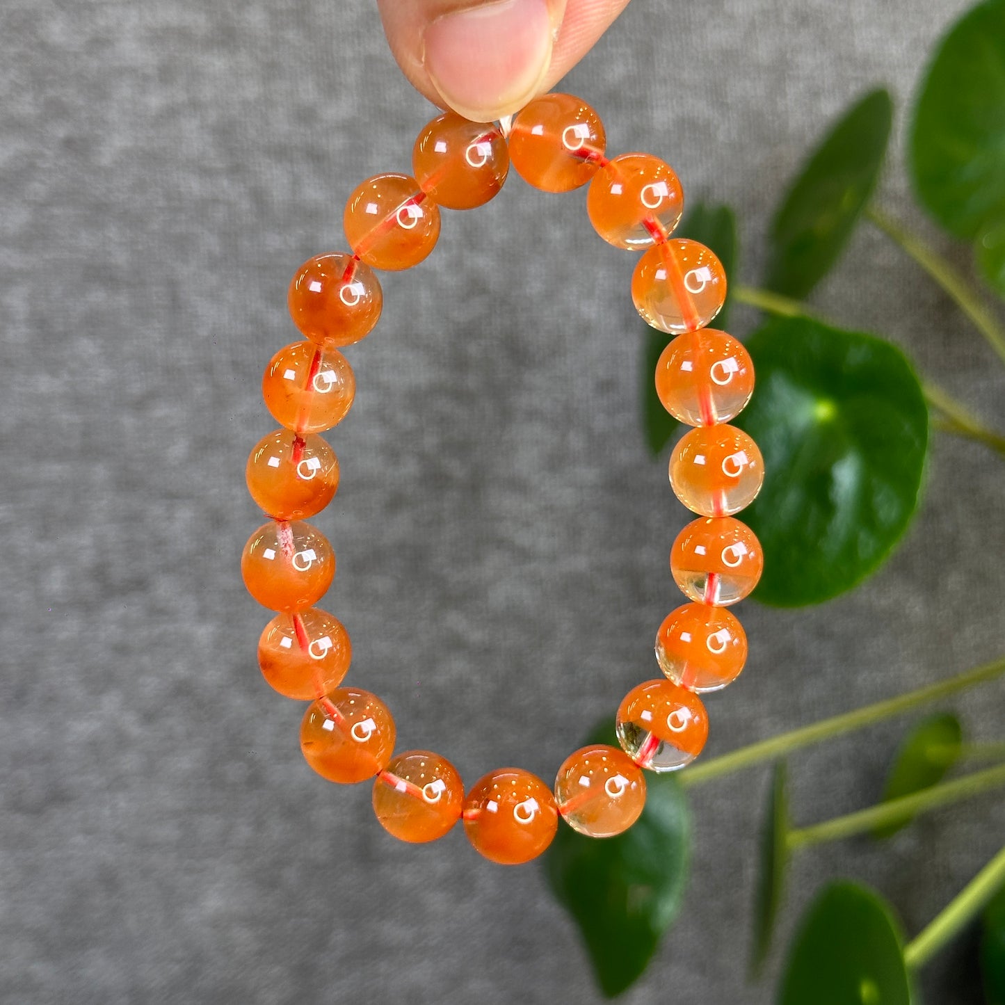 Natural Red Amphibole Bracelet Size 10.5 mm
