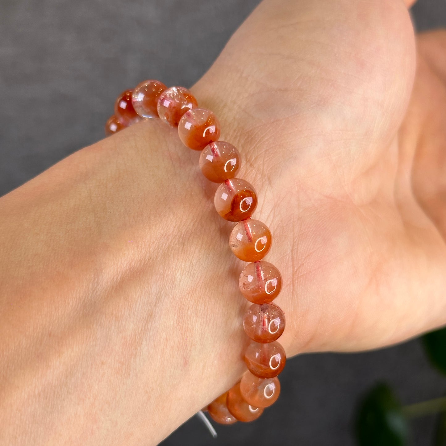 Natural Red Amphibole Bracelet Size 8.2 mm
