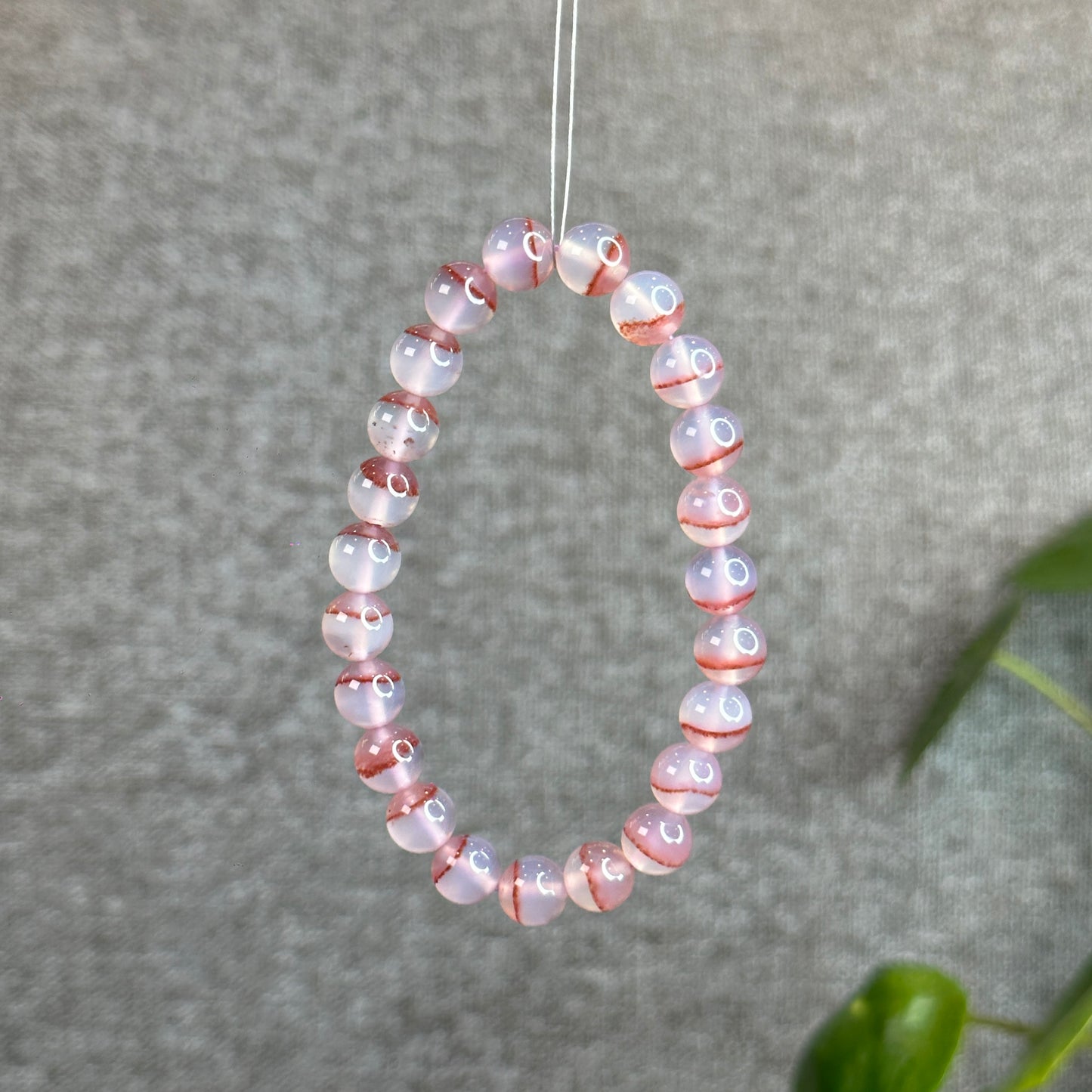 Natural Cinnabar Agate Bracelet Size 8 mm