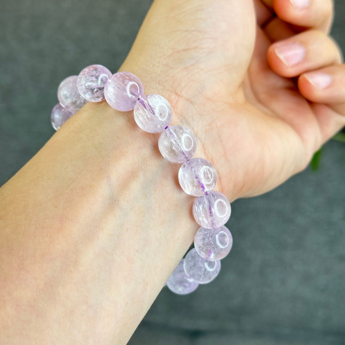 Kunzite Bracelet Size 12 mm with Gem Review Certificate