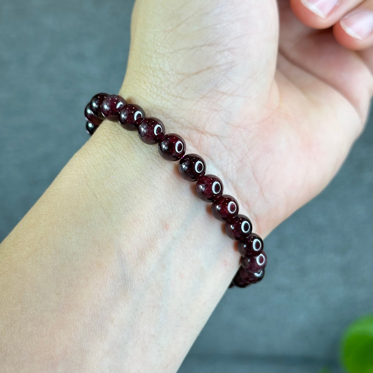 Natural Garnet Bracelet Size 7.3 mm