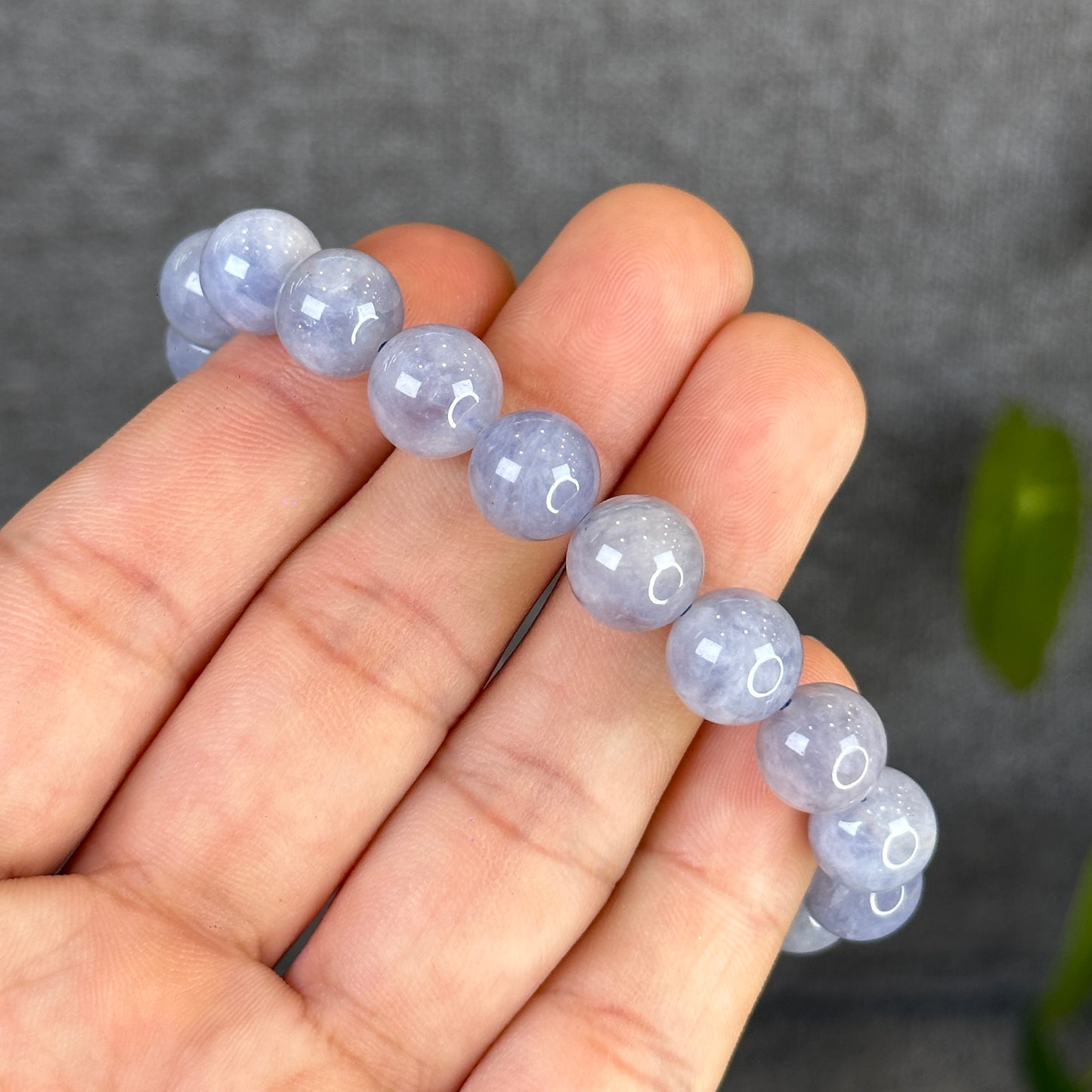 Natural Blue Rose Quartz Braclet Size 10 mm