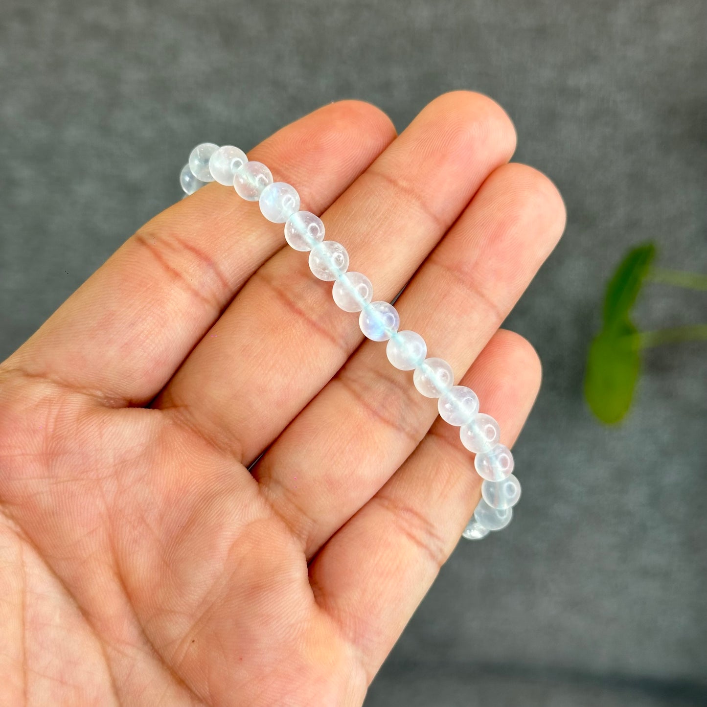 Natural Blue Moonstone Bracelet Size 6 mm