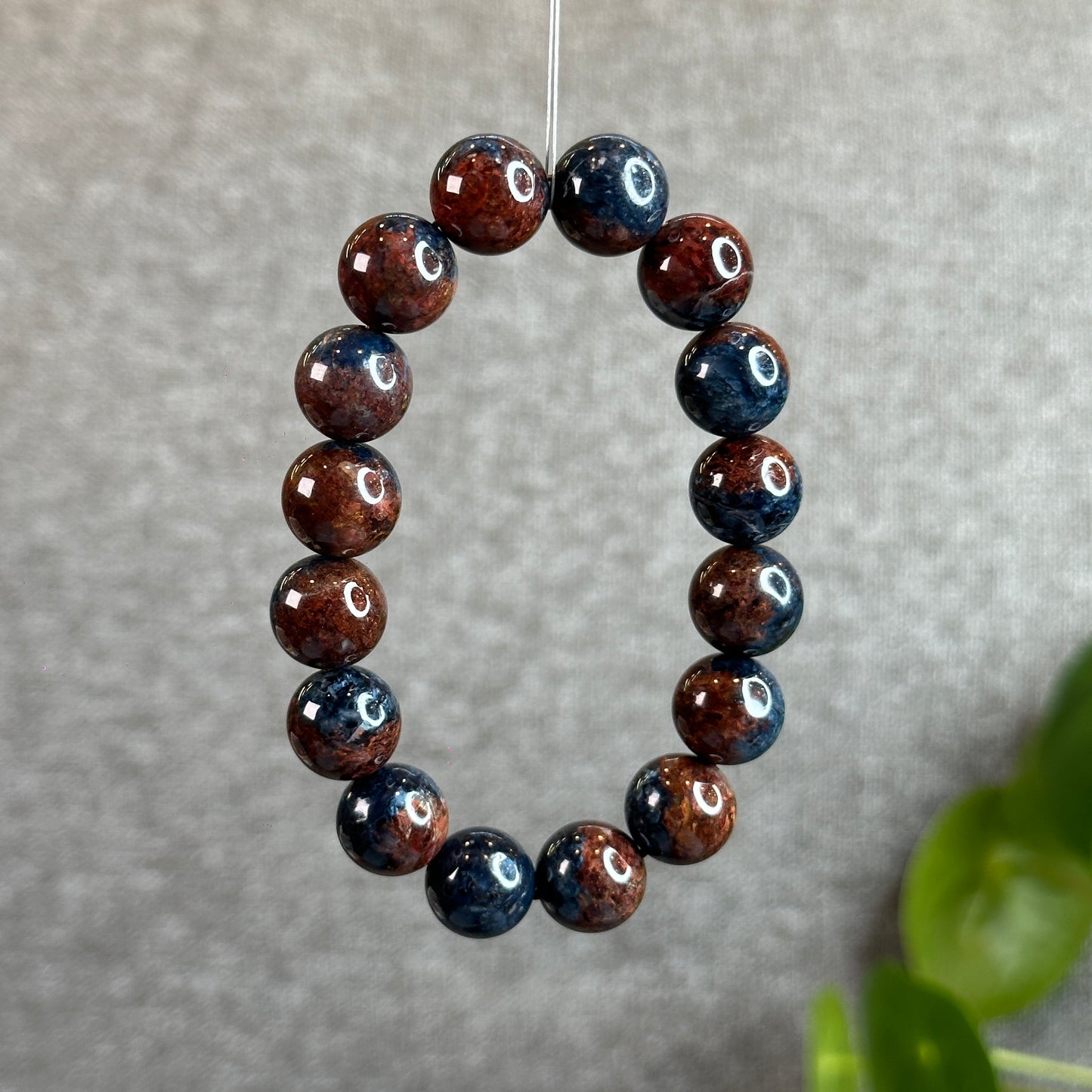 Burgundy Blue Natural Pietersite Bracelet size 12.5 mm