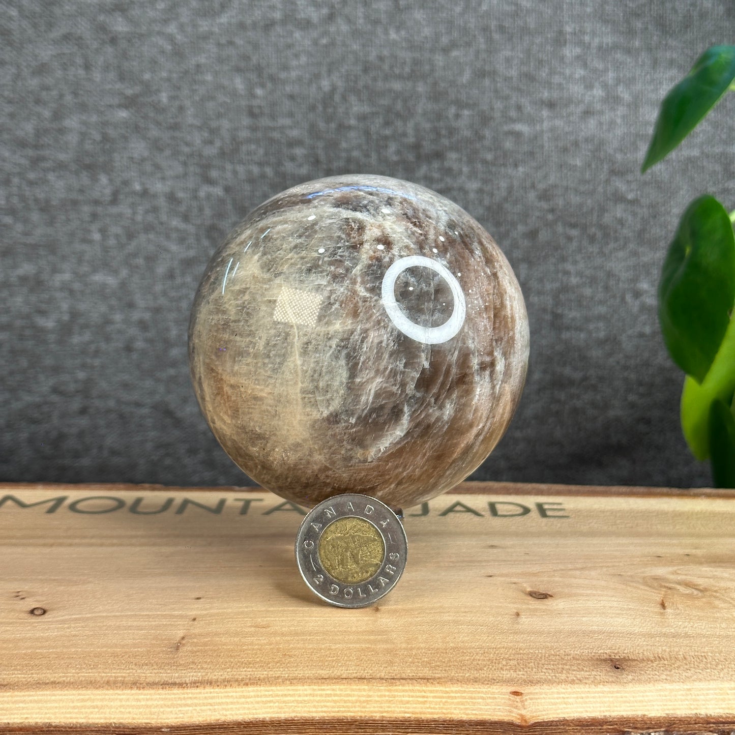 Natural Brown Moonstone and Sunstone Sphere