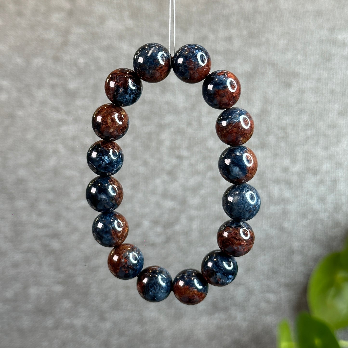 Burgundy Blue Natural Pietersite Bracelet size 12.5 mm