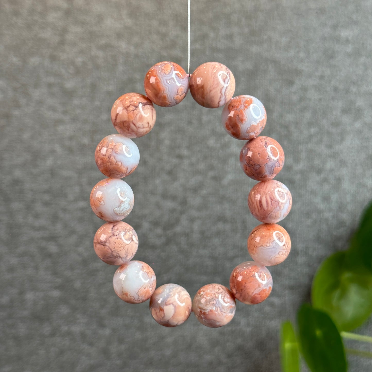 Natural Rose Agate Bracelet Size 15 mm