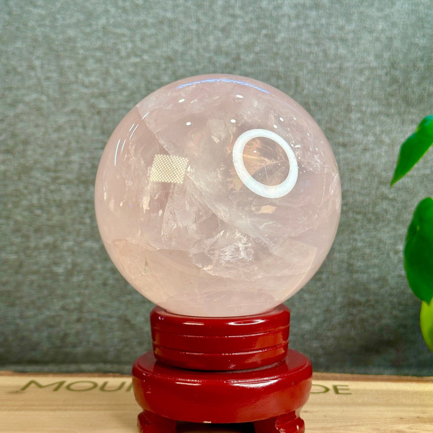 Natural Rose Quartz Sphere with Stand