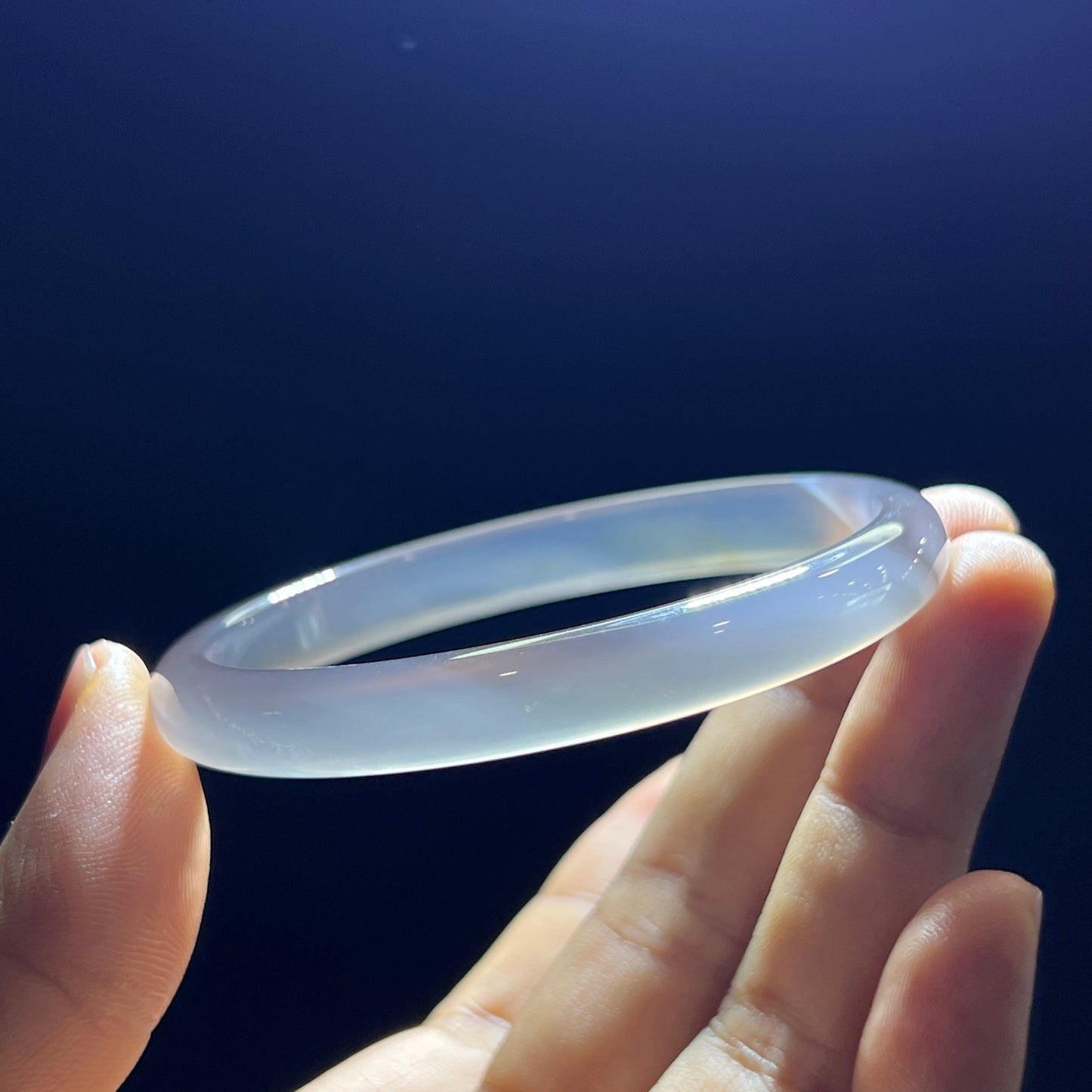 Natural Agate Bangle Leaf Style Size 58 mm