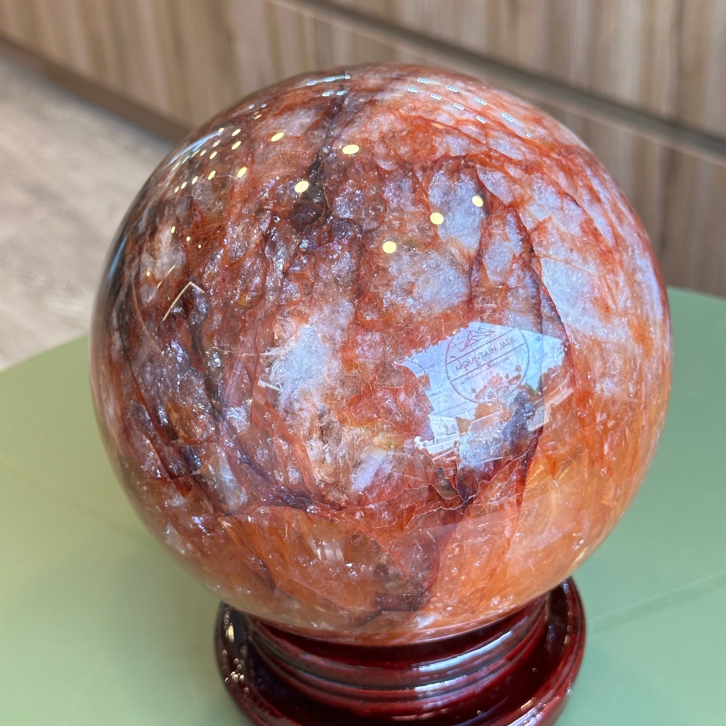 Natural Fire Quartz Sphere