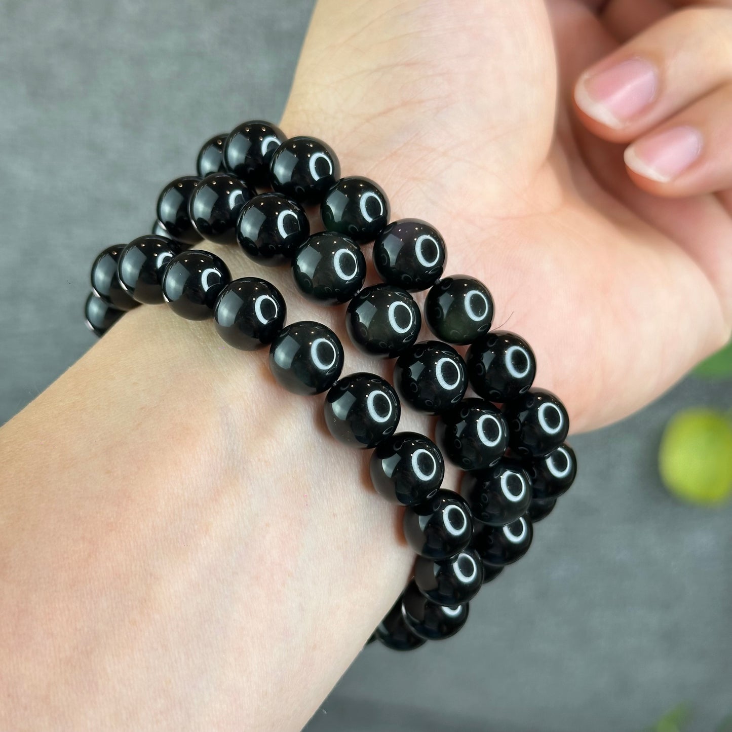 Natural Rainbow Obsidian High Quality Bracelet Size 10 mm