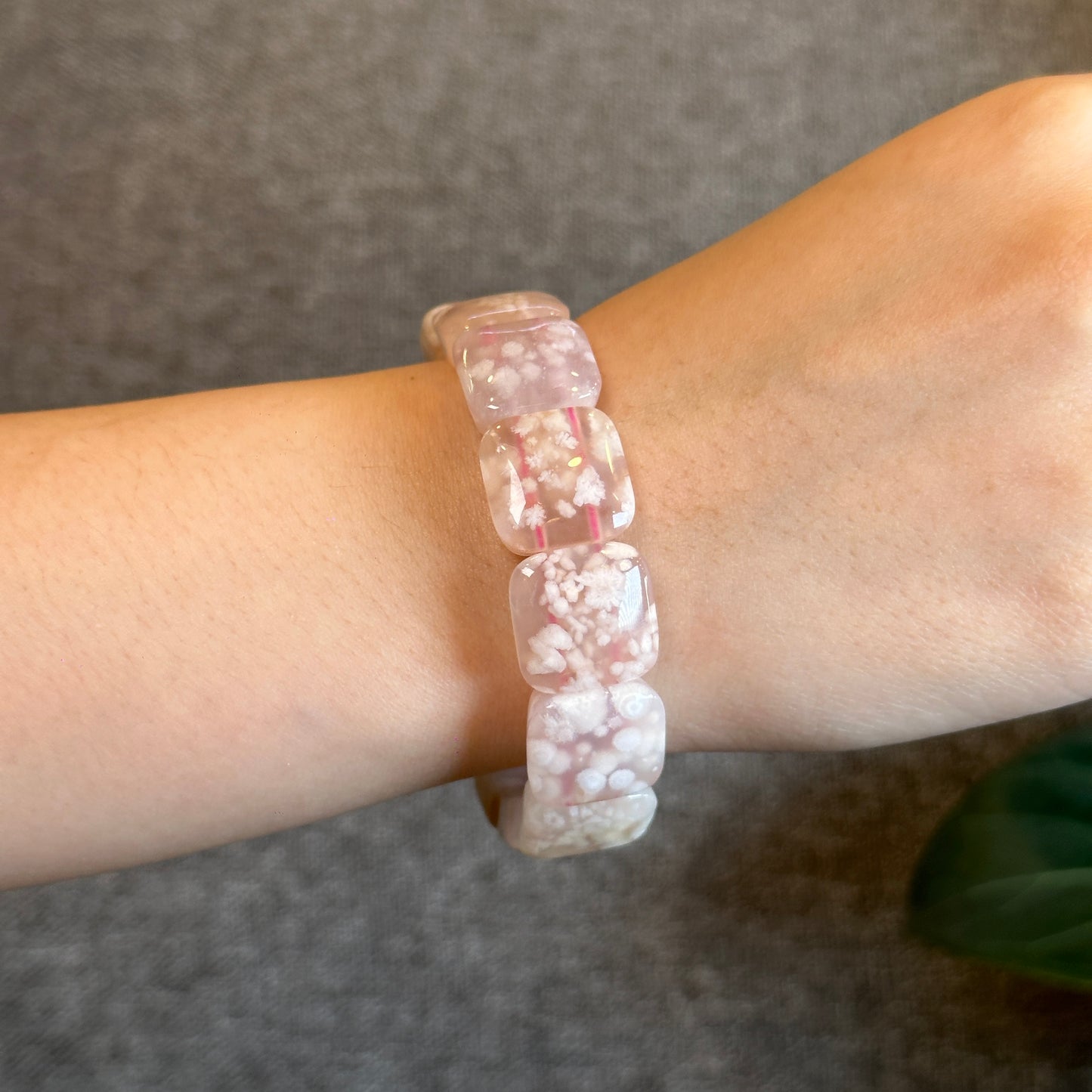 Floral Agate Bangle Sytle Bracelet | Precious Gems