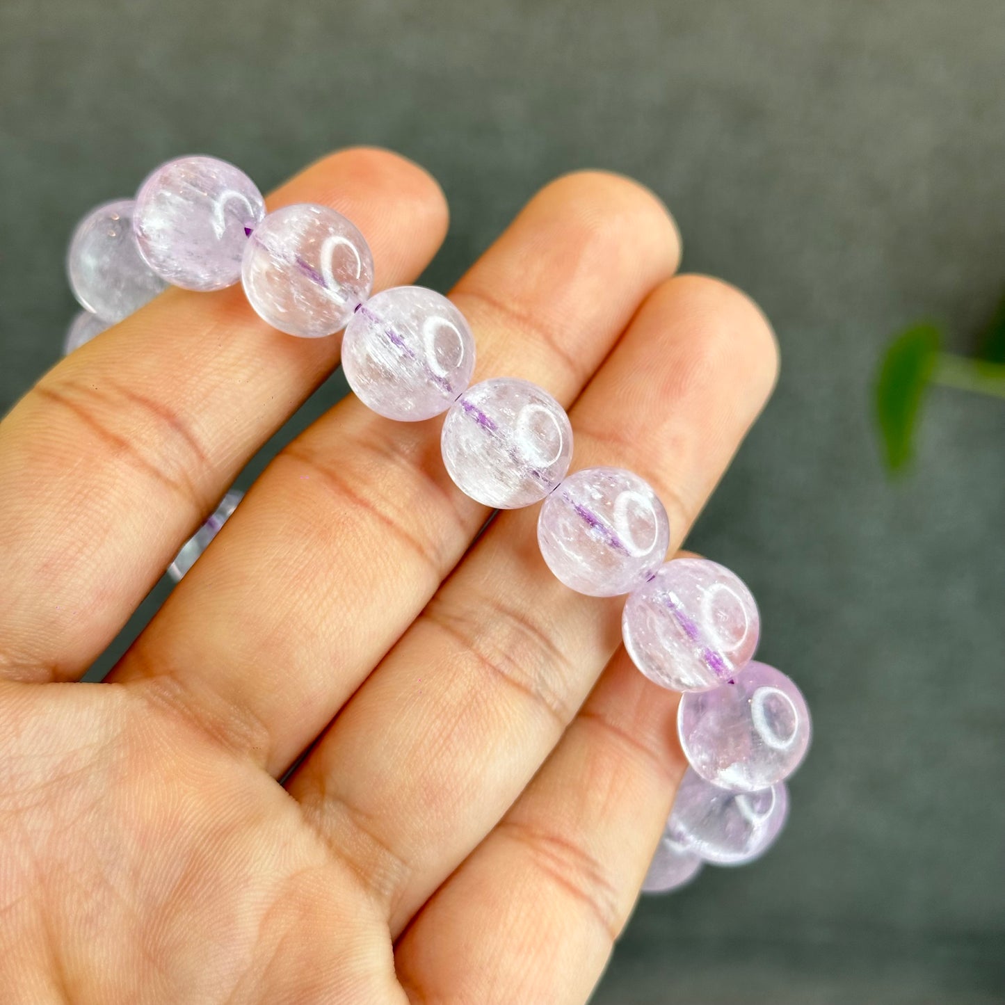 Kunzite Bracelet Size 12 mm with Gem Review Certificate