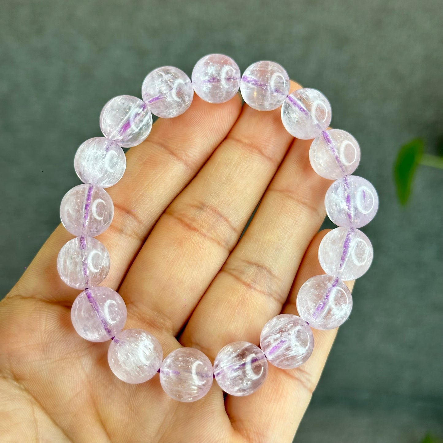 Kunzite Bracelet Size 12 mm with Gem Review Certificate