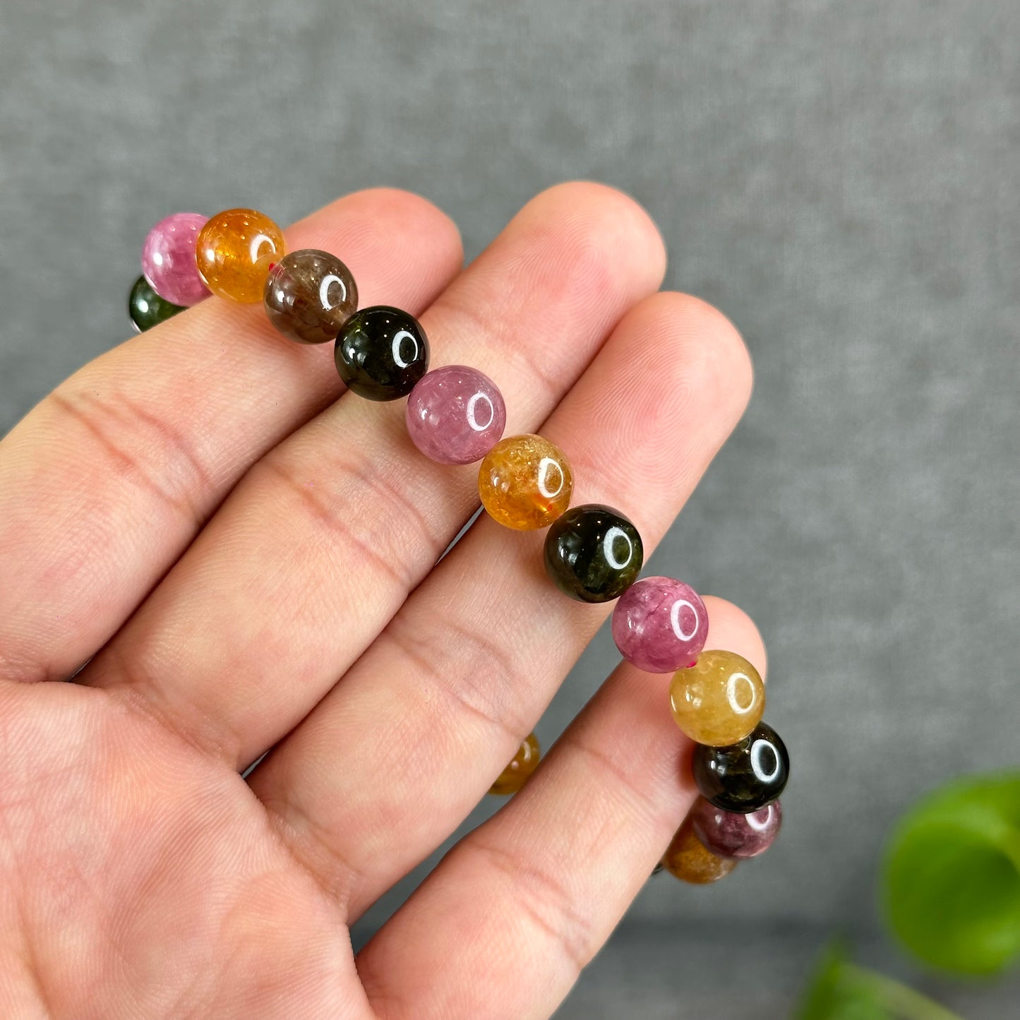 Natural Multi-Colour Tourmaline Bracelet Size 9 mm