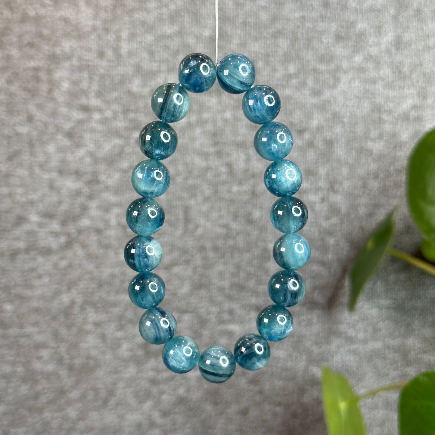 Natural Teal Kyanite Bracelet Size 10.2 mm