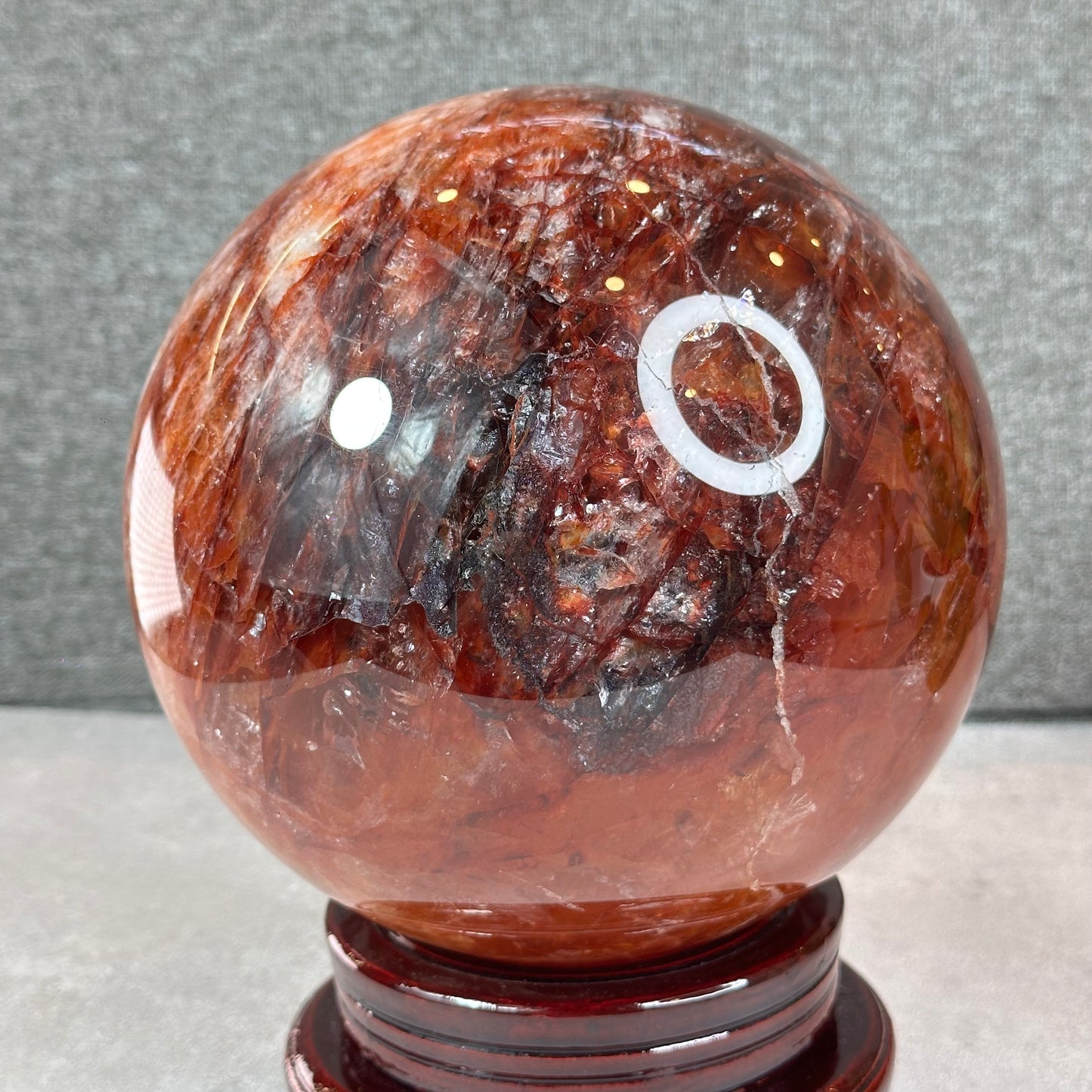 Natural Fire Quartz Sphere