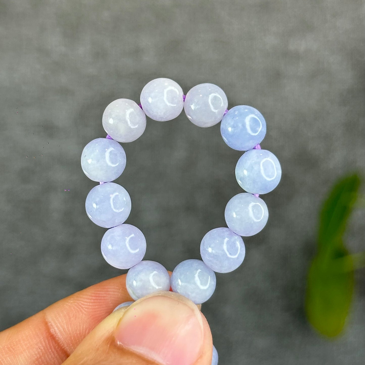 Natural Lavendar Jade Bracelet Size 7.5 mm