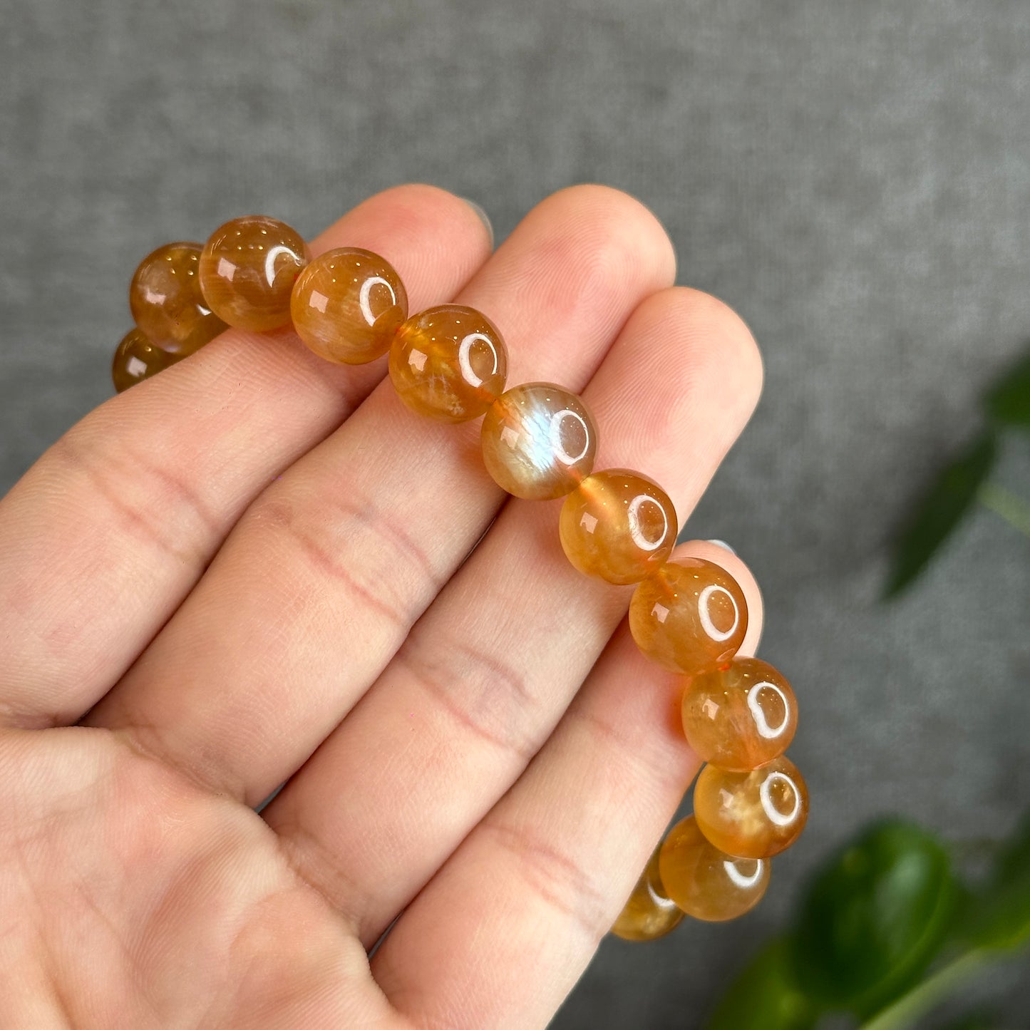 Natural Andesine Labradorite Bracelet Size 10.8 mm