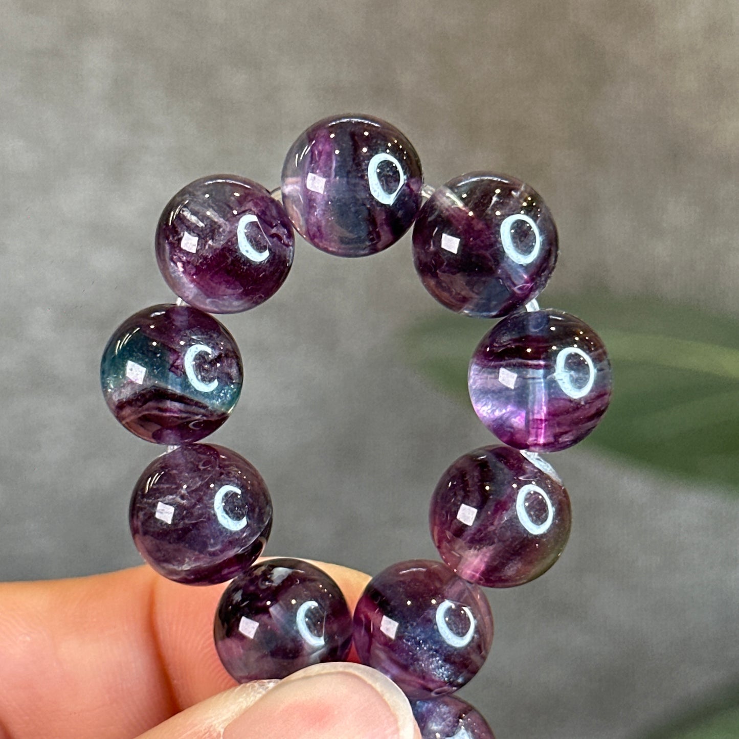 Natural Mermaid Fluorite Bracelet Size 12 mm