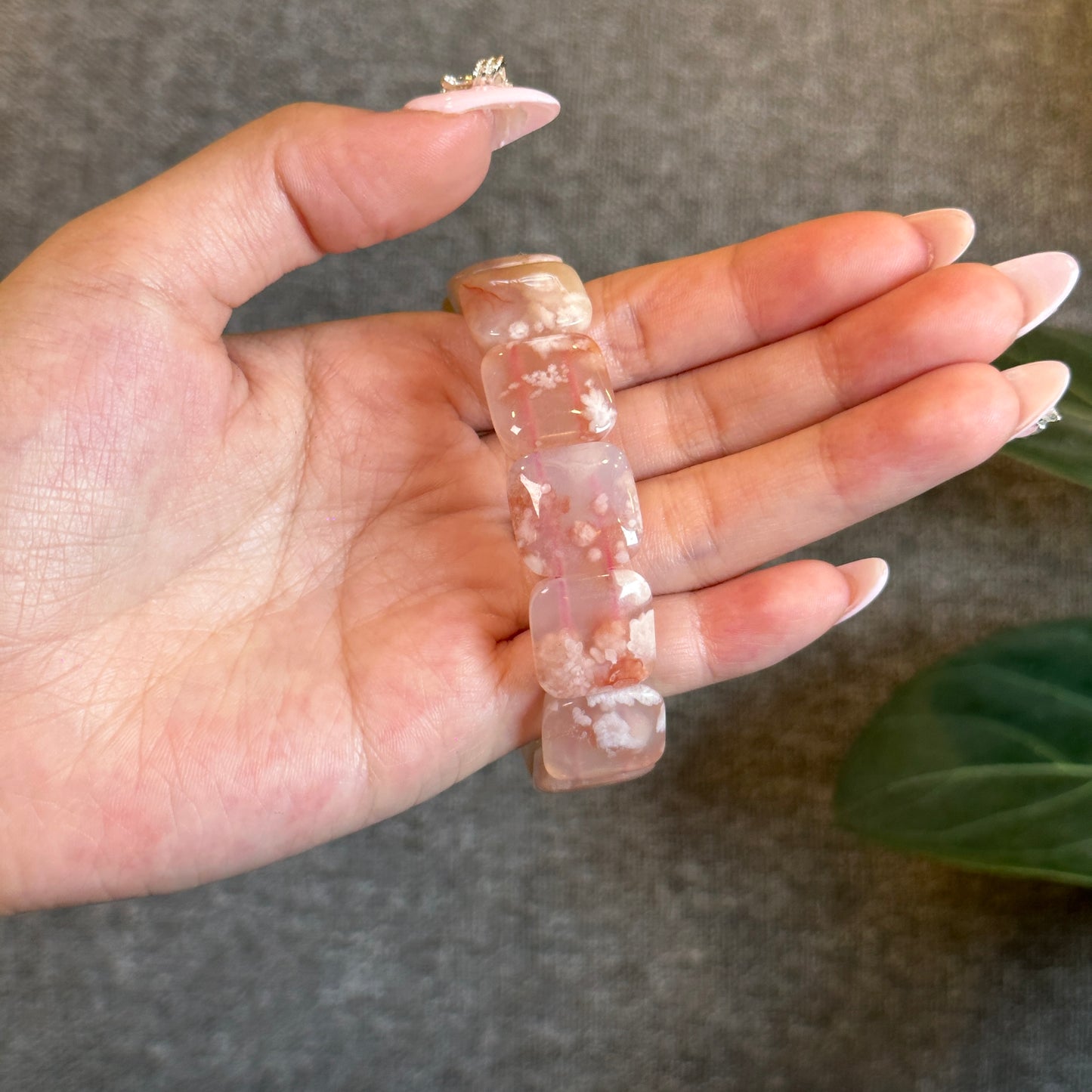 Floral Agate Bangle Sytle Bracelet | Precious Gems