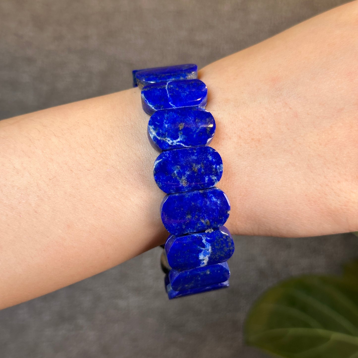 Square Natural Lapis Lazuli Bracelet Size 19 mm