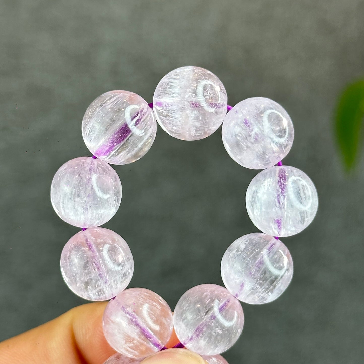 Kunzite Bracelet Size 12 mm with Gem Review Certificate