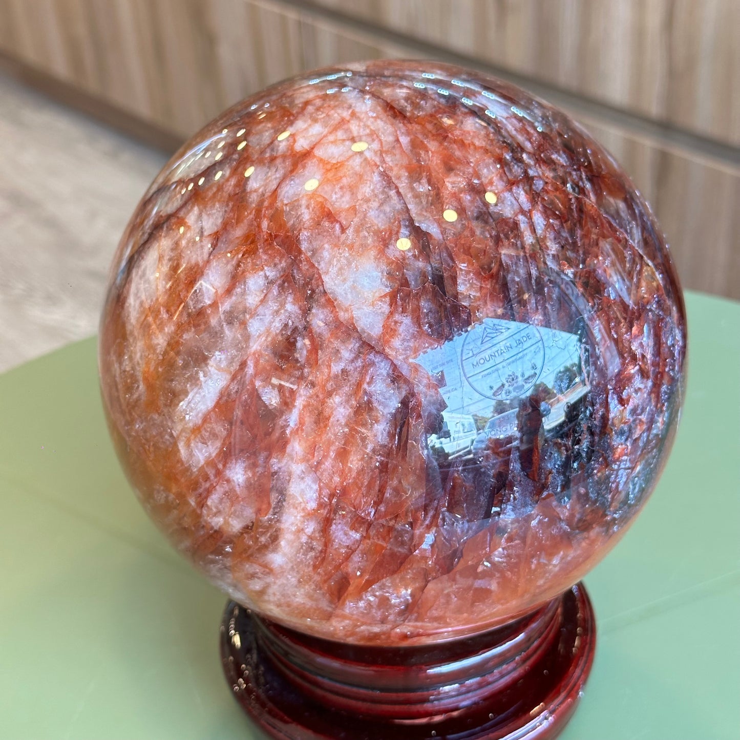 Natural Fire Quartz Sphere