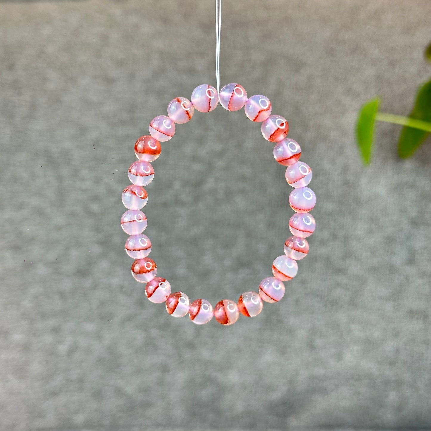 Natural Cinnabar Agate Bracelet Size 8 mm