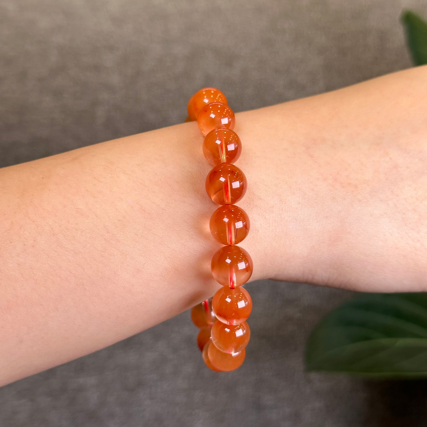 Natural Red Amphibole Bracelet Size 10.5 mm