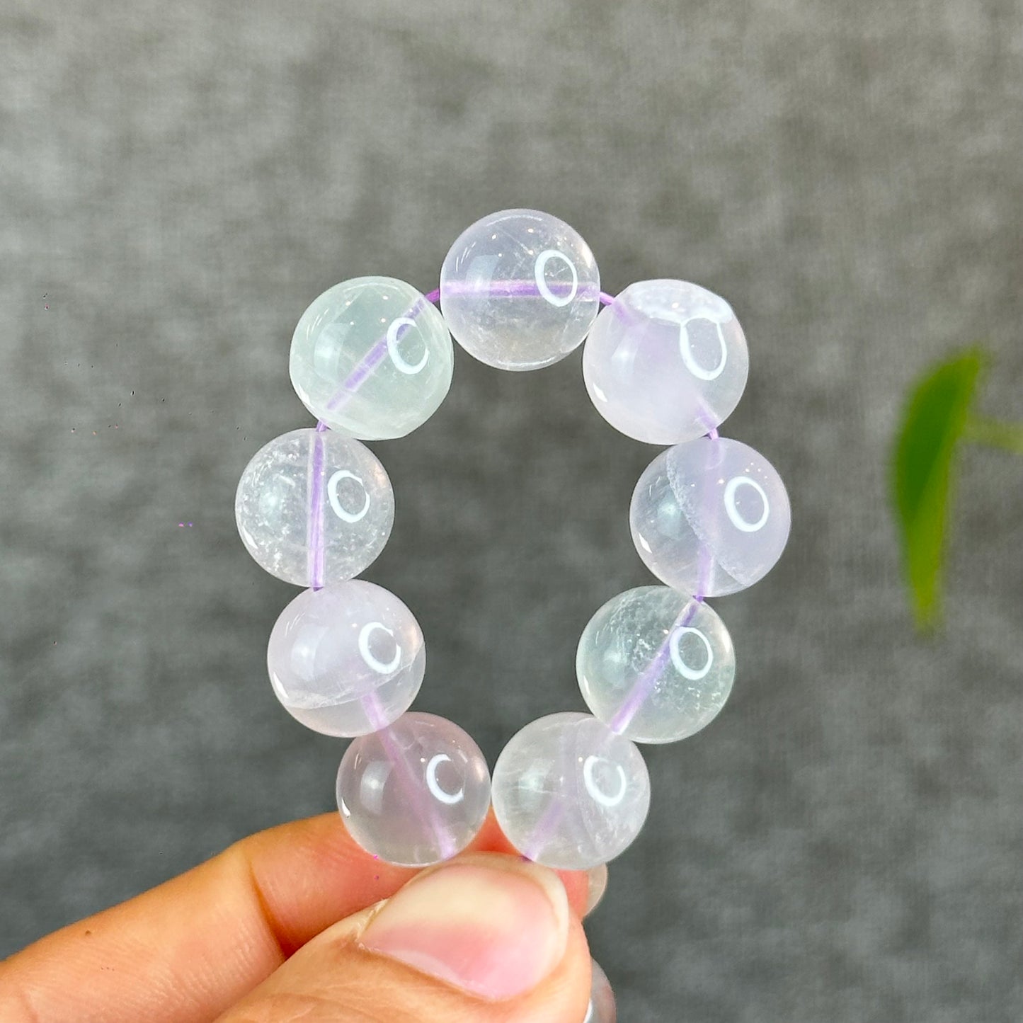 Natural Milky Fluorite Bracelet Size 11 mm
