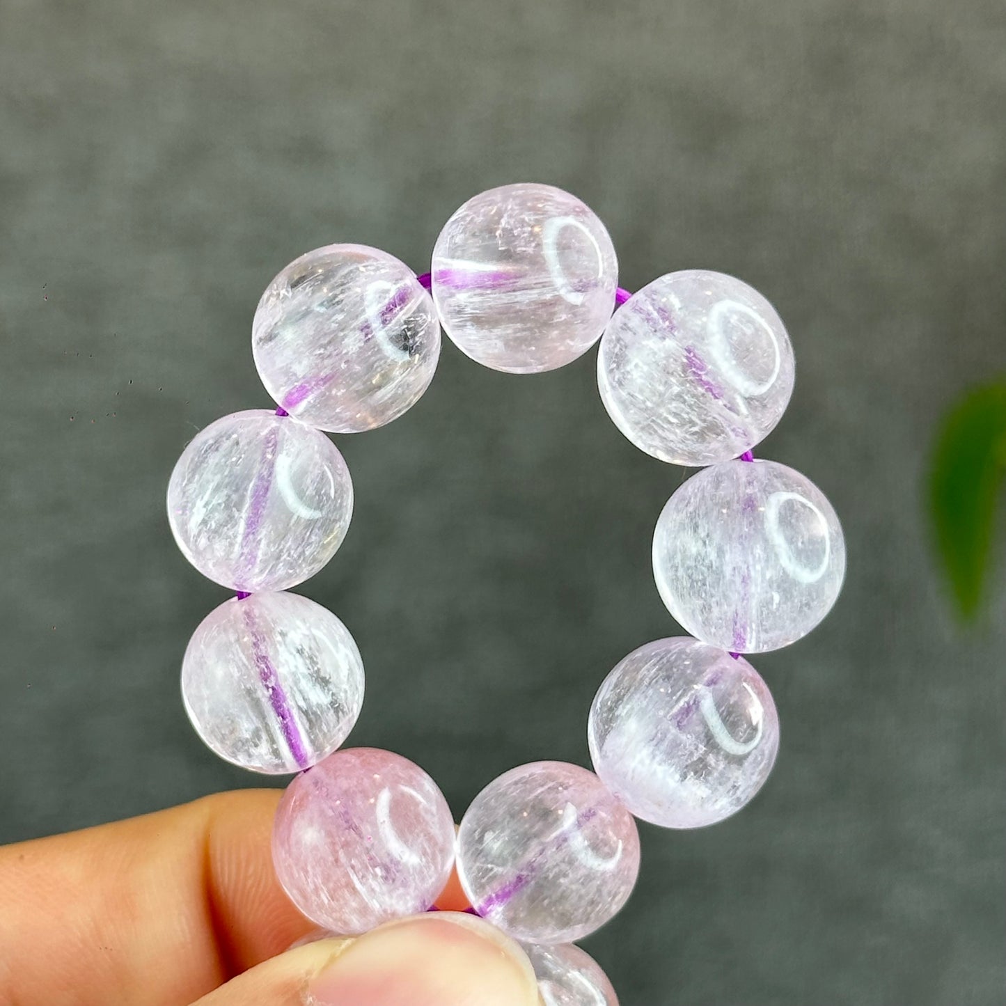 Kunzite Bracelet Size 12 mm with Gem Review Certificate