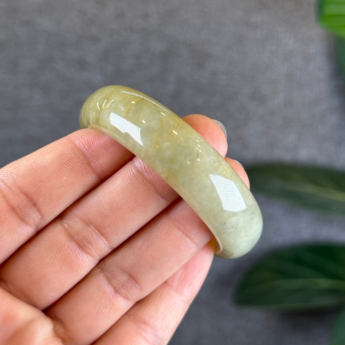 Orange Jadeite Jade Bangle Leaf Sytle Size 49.4 mm Certificate 455835