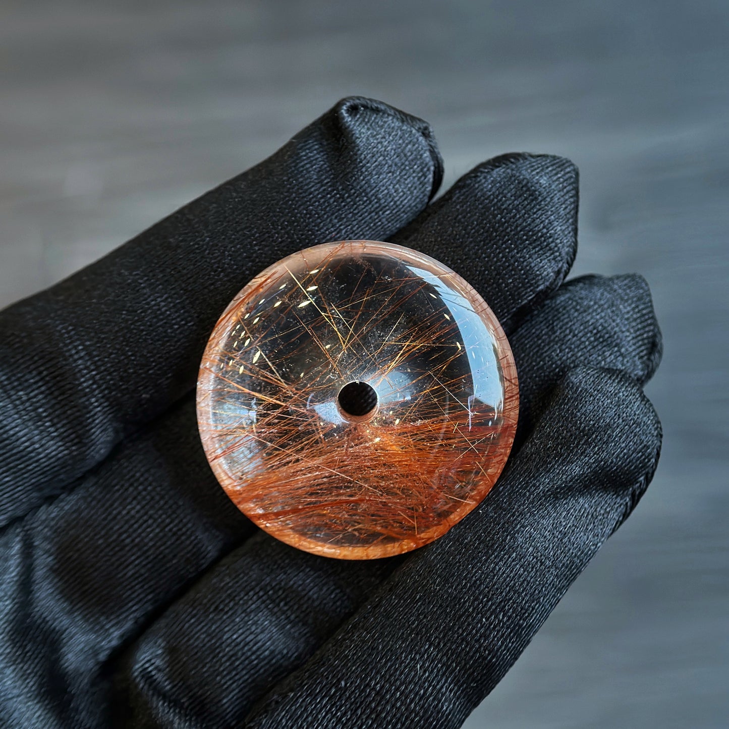 Dong Dieu Natural Red Copper Rutilated Quartz Pendant