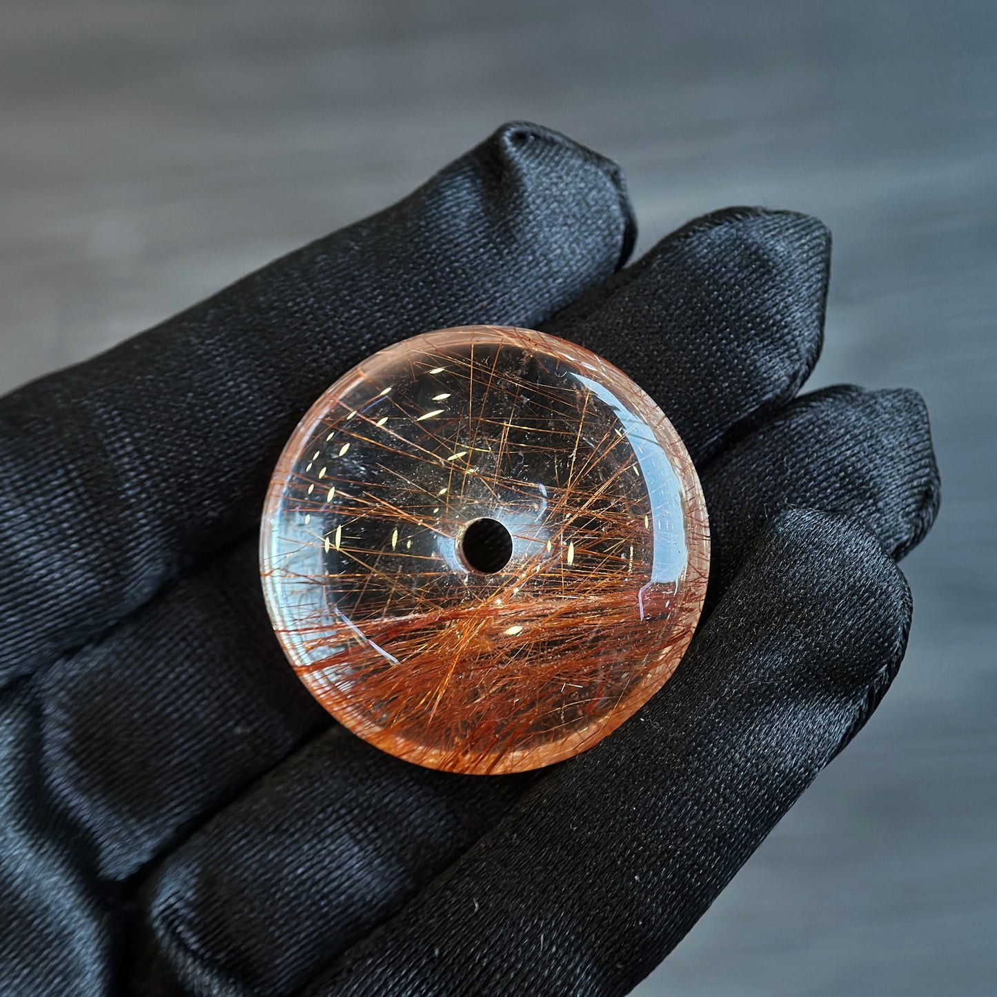 Dong Dieu Natural Red Copper Rutilated Quartz Pendant