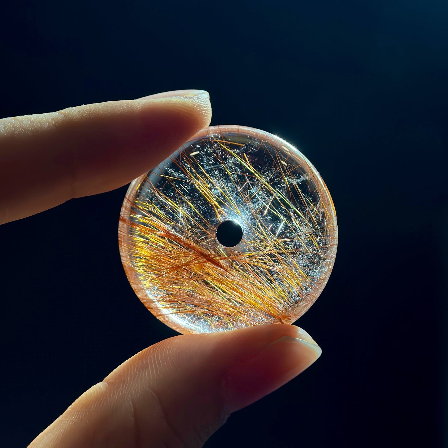 Dong Dieu Natural Red Copper Rutilated Quartz Pendant