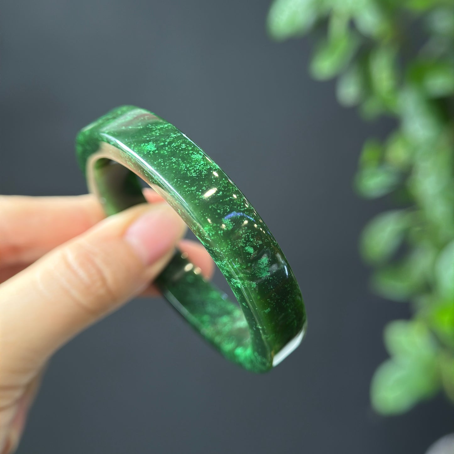 Natural Nephrite Jade VIP Banlge Square Style Size 53.5 mm