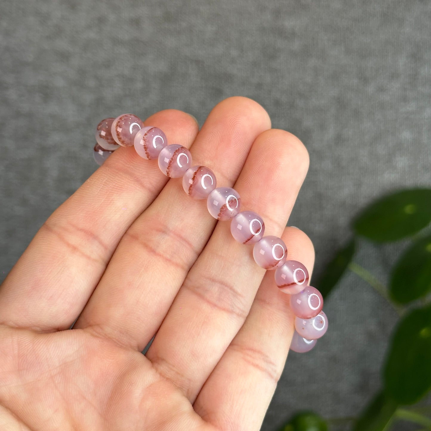 Natural Cinnabar Agate Bracelet Size 8 mm