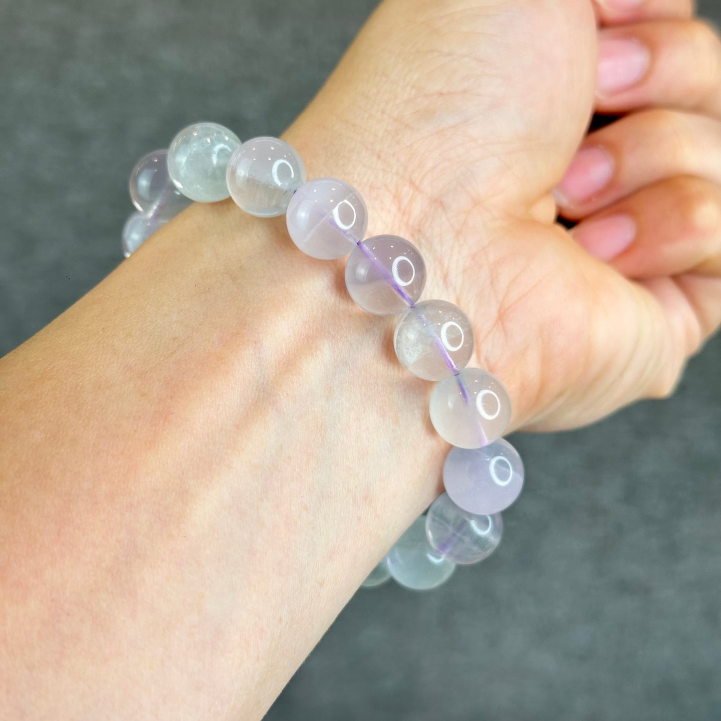 Natural Milky Fluorite Bracelet Size 11 mm