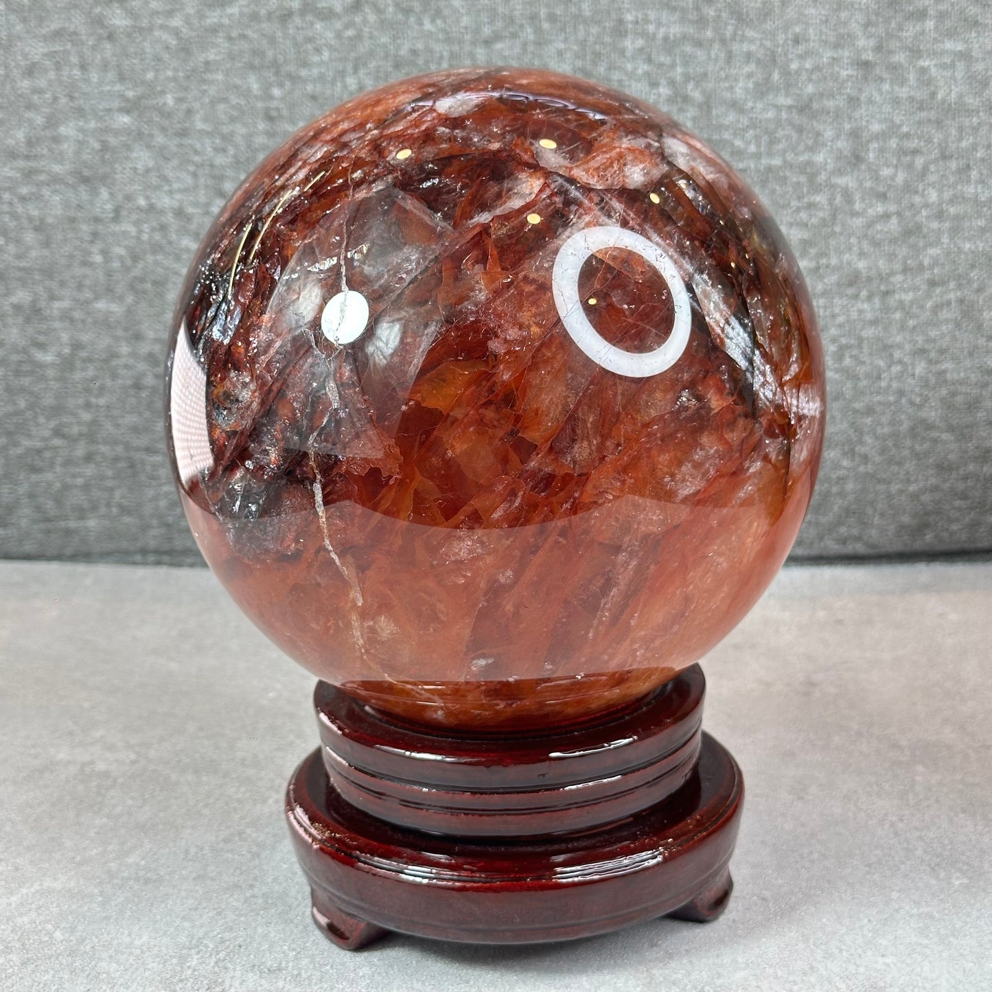 Natural Fire Quartz Sphere