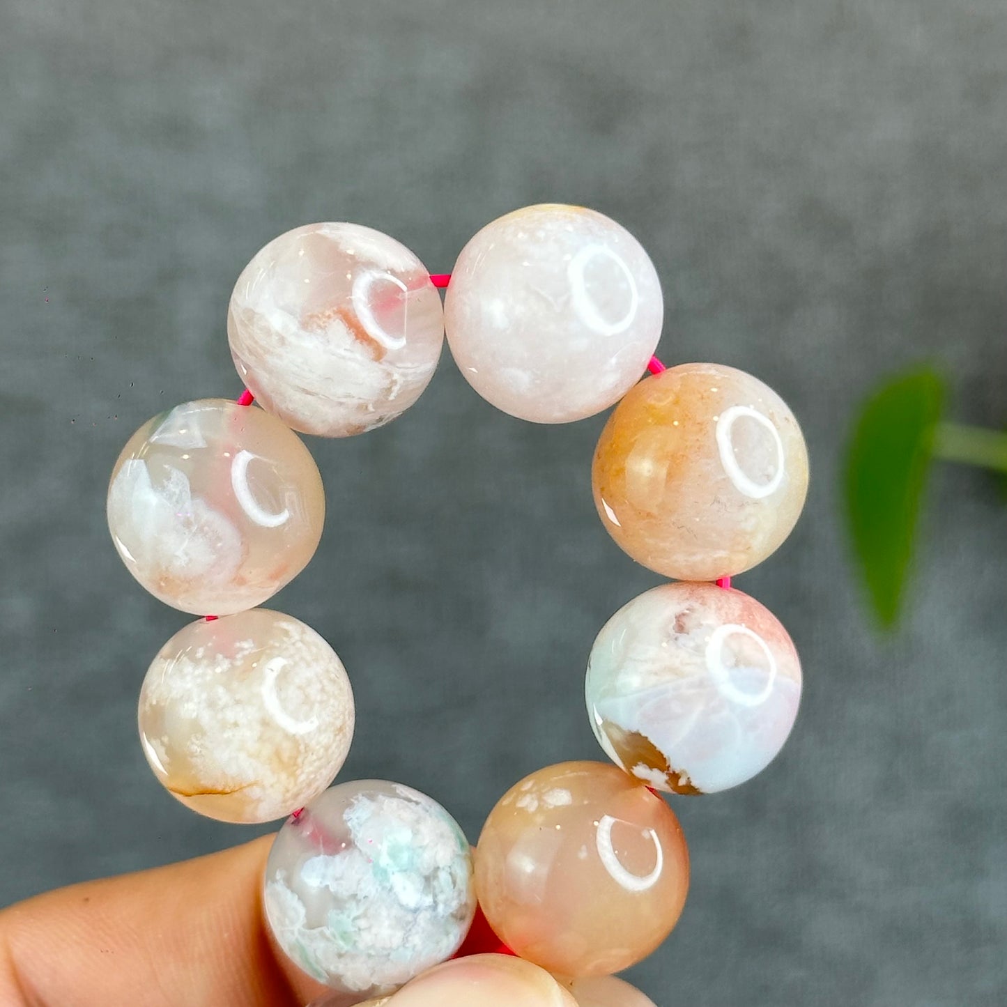 Bracelet Agate Florale Taille 14,5 mm